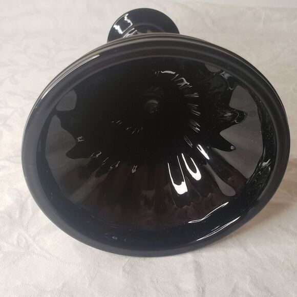 Black glass spiral candlestick - Picture 4 of 6